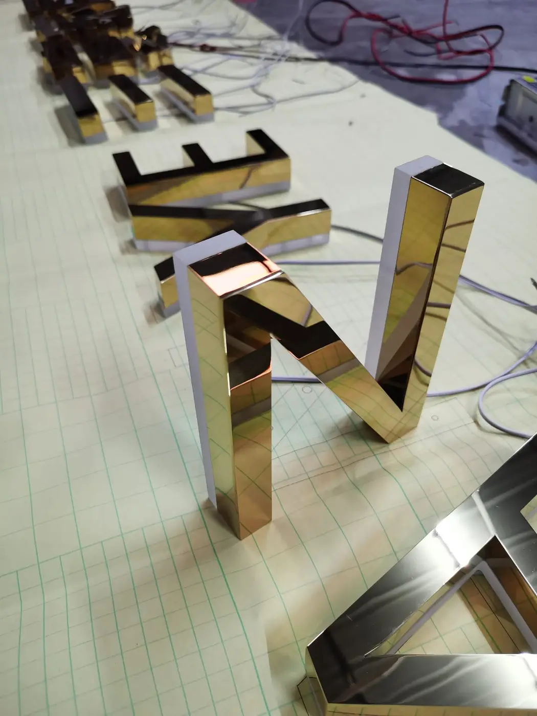 Large fabricated sign letters