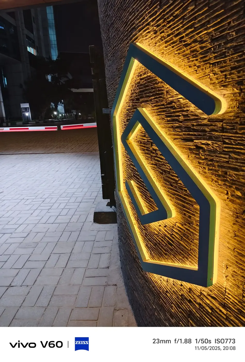 Completed warm backlit logo signage